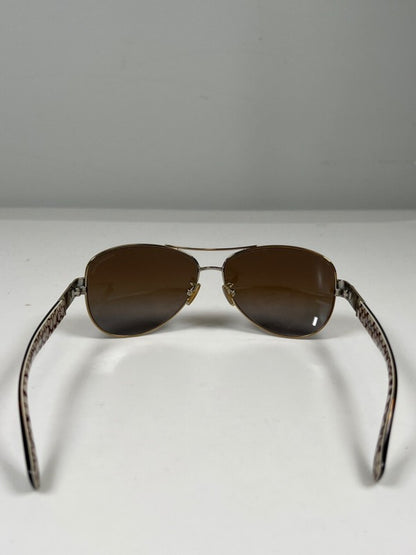 Coach Women's Dark Tortoise Sand Christina Aviator Sunglasses W/ Hardshell Case image 5