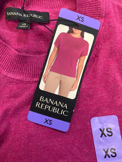 Banana Republic Women's Pink Linen Blend Short Sleeve Shirt - XS image 3
