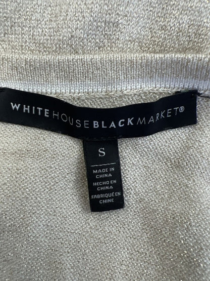 White House Black Market Women’s Ivory/Beige Metallic Tank Top - S image 3