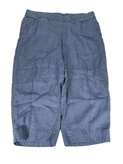 J Jill PureJill Women's Blue Linen Pull On Capri Pants - XL