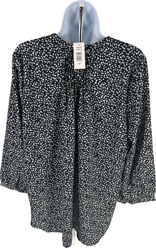NEW Jachs Girlfriend Women’s Black/White. Button Up Long Sleeve Blouse - M image 2