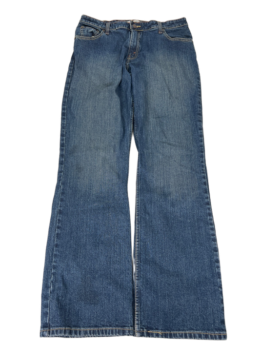 Levi Strauss Signature Women's Dark Wash Bootcut Mid Rise Denim Jeans - 14 Long