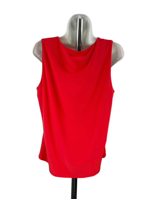 White House Black Market Women's Red/Coral Lace Up Sleeveless Blouse - L image 2
