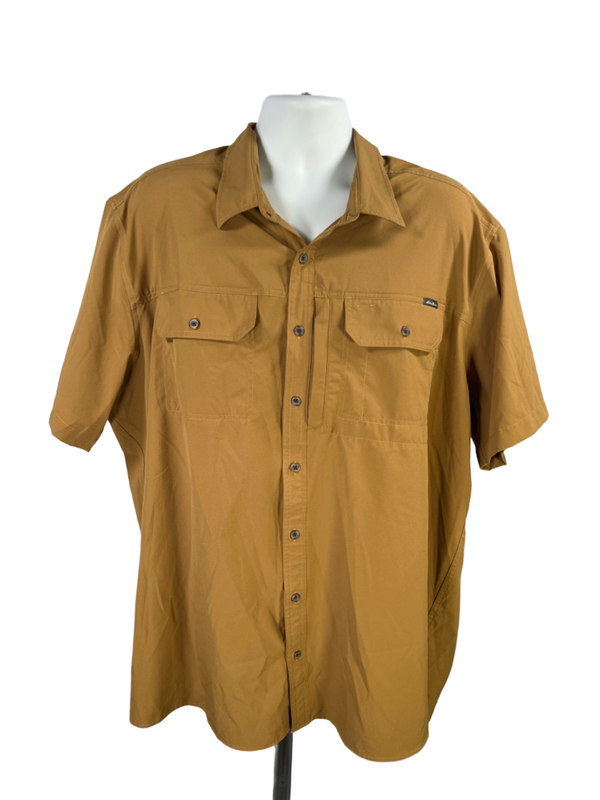 Eddie Bauer Men's Brown Lightweight Short Sleeve Button Up Shirt - 3XL Tall