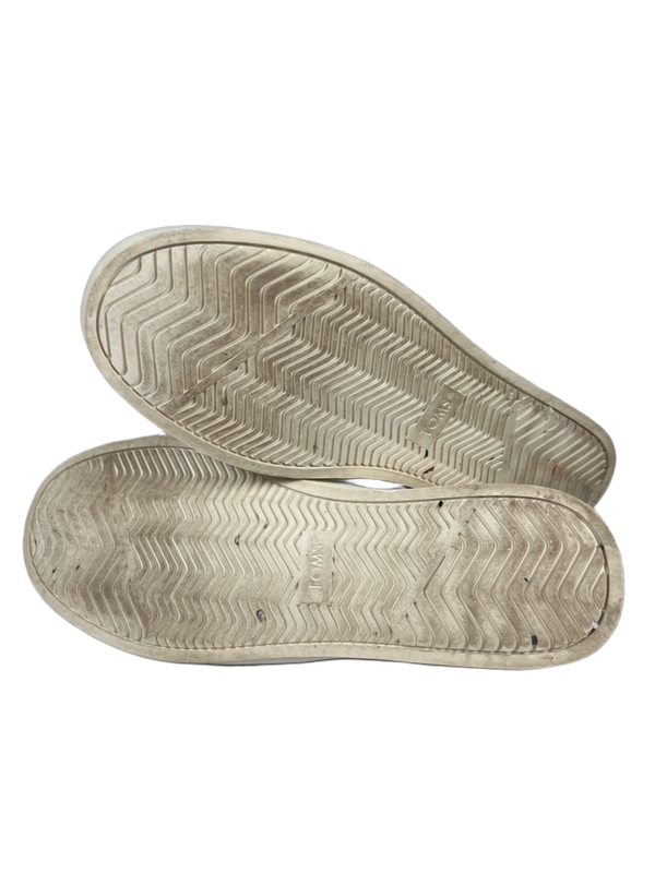 Toms Women's Ivory/Blue Striped Kameron Slip On Sneakers - 8.5 image 8