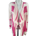 INC International Concepts Women's Pink/White Thin Knit Cardigan Shirt - S