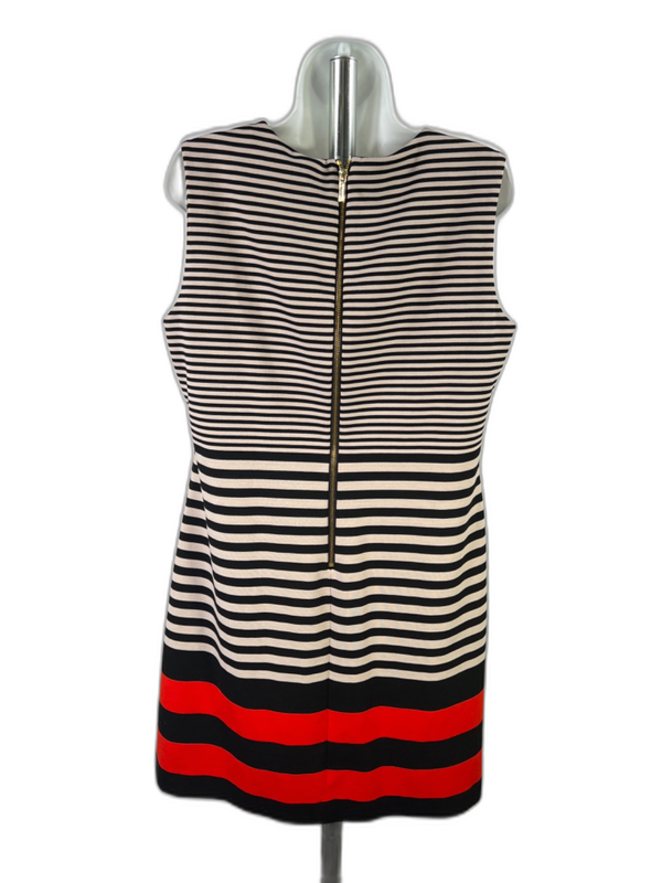 Calvin Klein Women's Beige/Black Striped Sleeveless Shift Dress - 14 image 2