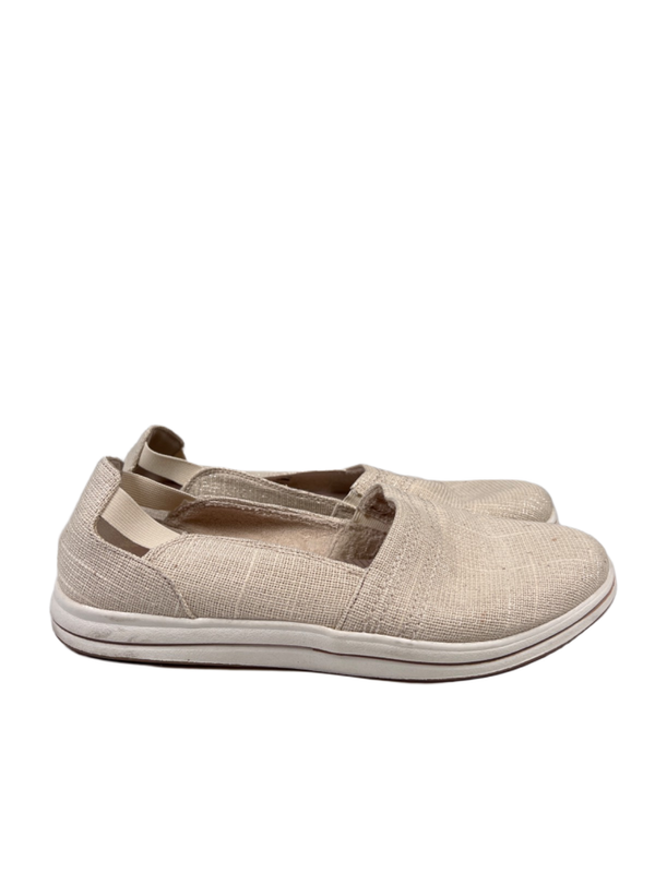 Clarks Collection Women's Beige Metallic Breeze Step Slip On Shoes - 9.5