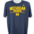 Nike Men's Blue Short Sleeve U of M Michigan Athletic Cut T-Shirt - XL