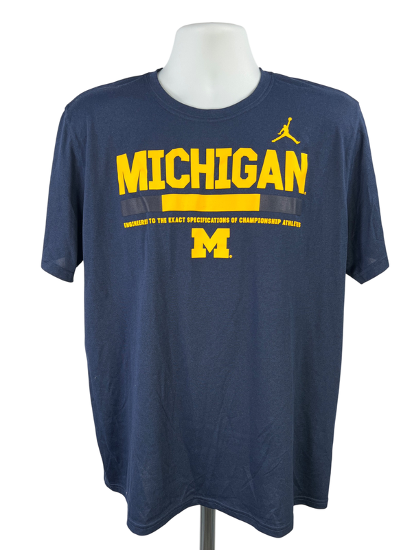 Nike Men's Blue Short Sleeve U of M Michigan Athletic Cut T-Shirt - XL