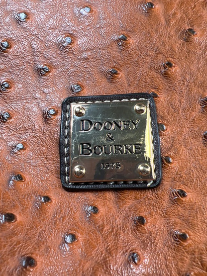 Dooney and Bourke Women's Brown Ostrich Embossed Hobo Shoulder Bag Purse image 10