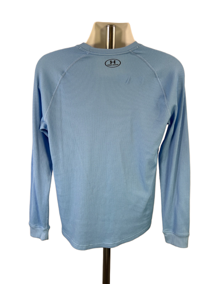 Under Armour Men's Light Blue Waffle Long Sleeve Crewneck Shirt - M image 2