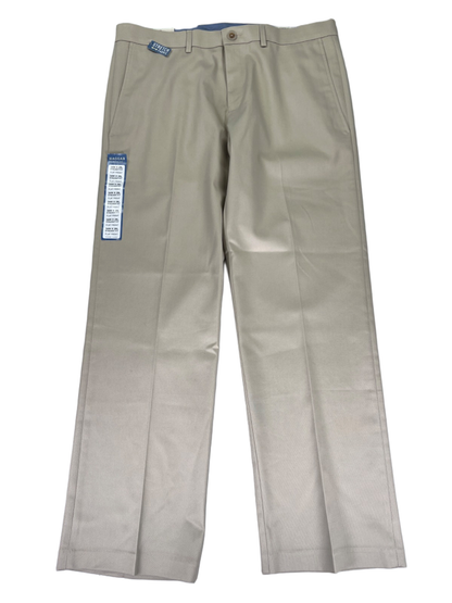 Haggar Men's Tan Straight Fit Premium Stretch No-Iron Khaki Pants - 34x29