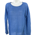 Eileen Fisher Women's Blue Long Sleeve Open Knit Pullover Sweater - M