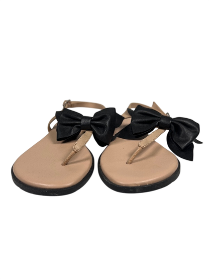 Karl Lagerfeld Women's Taupe/Black Goldie Bow Accent Slingback Sandals - 6 image 2