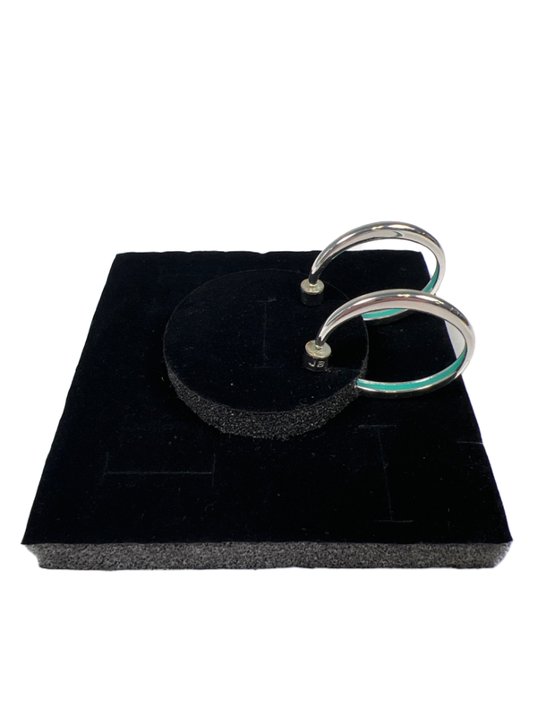 Jenny Bird Women's Silver Tone/Blue Hoop Earrings image 2