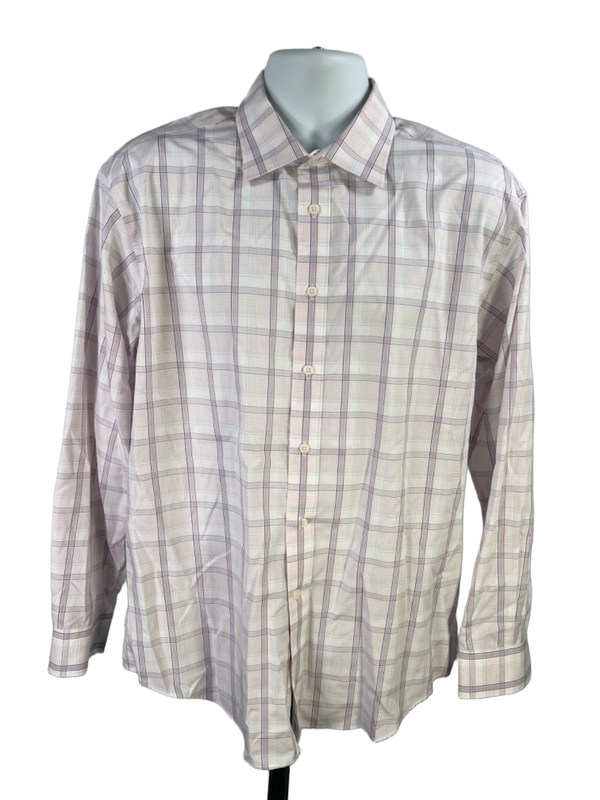 Jos A Banks Men's Mullticolor Plaid Traditional Long Sleeve Button Up Shirt - L