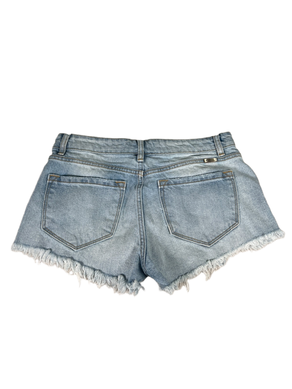 Kancan Women's Light Wash Distressed Button Fly Denim Jean Shorts - M image 2