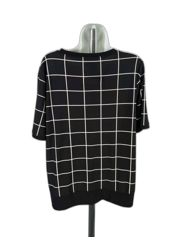 Anne Klein Women's Black Short Sleeve Semi-Sheer Blouse - L image 2