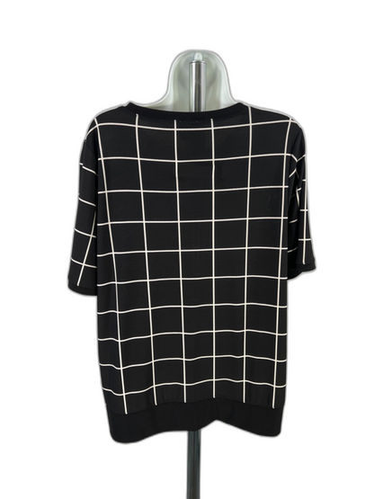 Anne Klein Women's Black Short Sleeve Semi-Sheer Blouse - L image 2