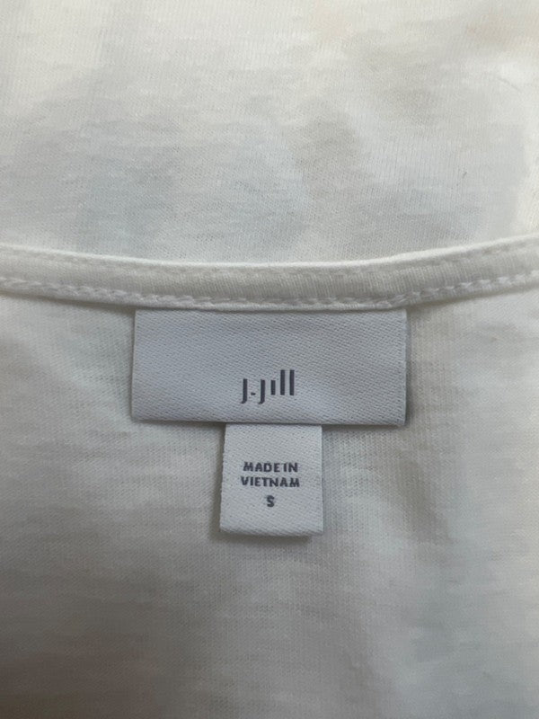 J Jill Women's White V Neck Fringe Tassle Trim Sleeveless Shirt - S image 3