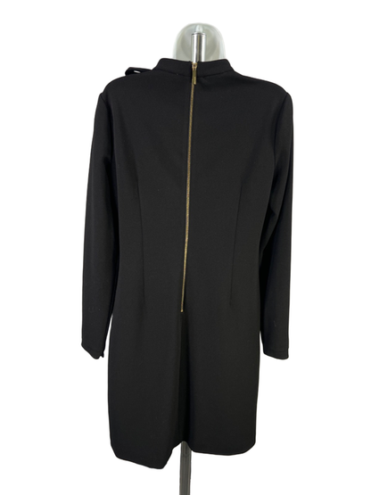 Calvin Klein Women’s Black Long Sleeve Side Bow Tie Neck Shift Dress - 10 image 2