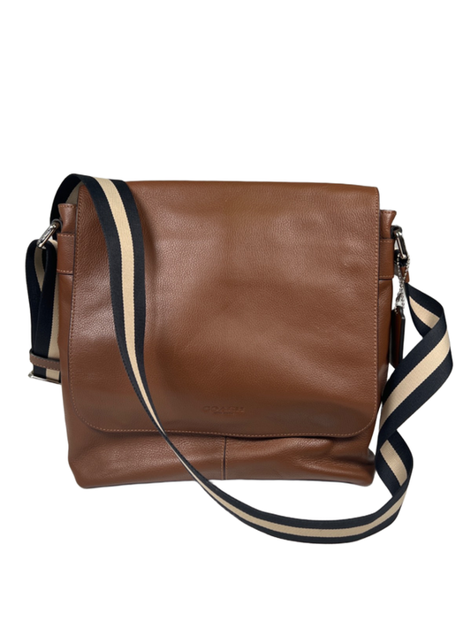 Coach Men's Brown Charles Leather Shoulder Strap Messenger Bag