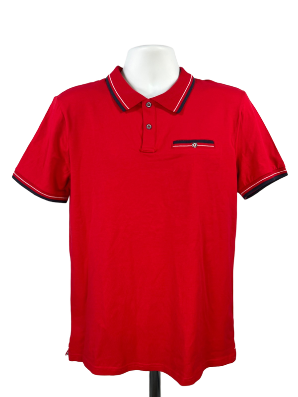 Ben Sherman Men's Red Cotton Short Sleeve Polo Shirt - M