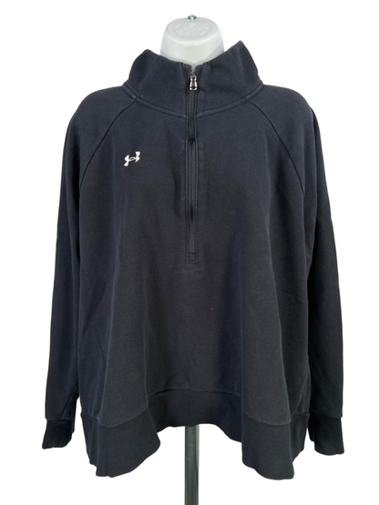 Under Armour Women's Black Rival Fleece Half Zip Sweatshirt - 1X Plus