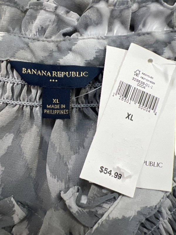 Banana Republic Women's Gray Semi-Sheer 3/4 Sleeve Blouse - XL image 3