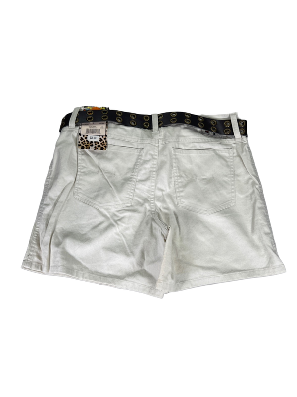 Mudd Jeans Women's Beige/Ivory Limbo Hip Hugger Belted Shorts - 9 image 2