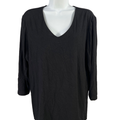Chico's Women's Black 3/4 Sleeve The Ultimate T-Shirt - 3/US XL