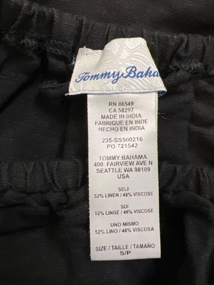 Tommy Bahama Women's Black Short Puff Sleeve Linen Dress - S image 3