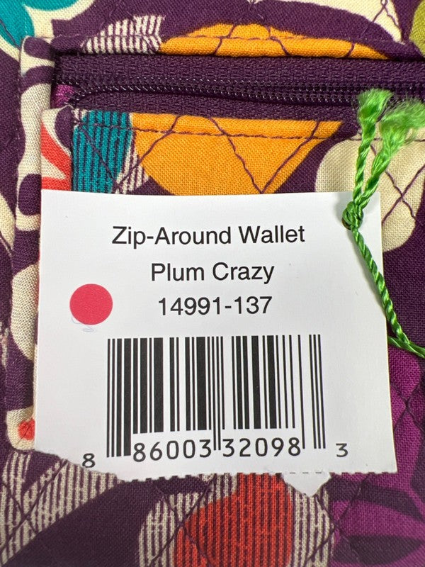 Vera Bradley Women's Purple Plum Crazy Zip Around Wallet image 7
