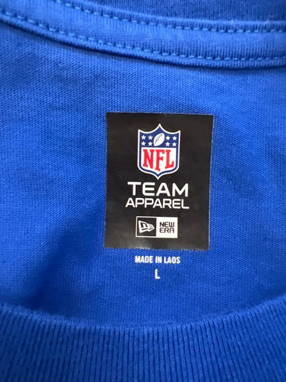 NFL Team Apparel Women's Blue Detroit Lions Cropped T-Shirt - L image 3
