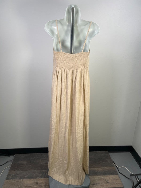 Billy J Women's Beige Solid Linen Blend Pippy Maxi Dress - 6 image 2