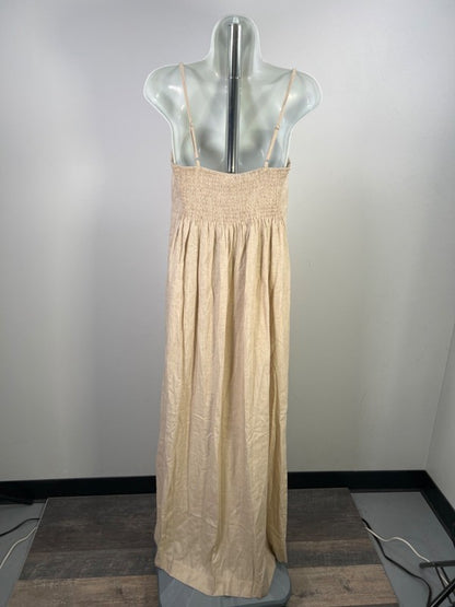 Billy J Women's Beige Solid Linen Blend Pippy Maxi Dress - 6 image 2