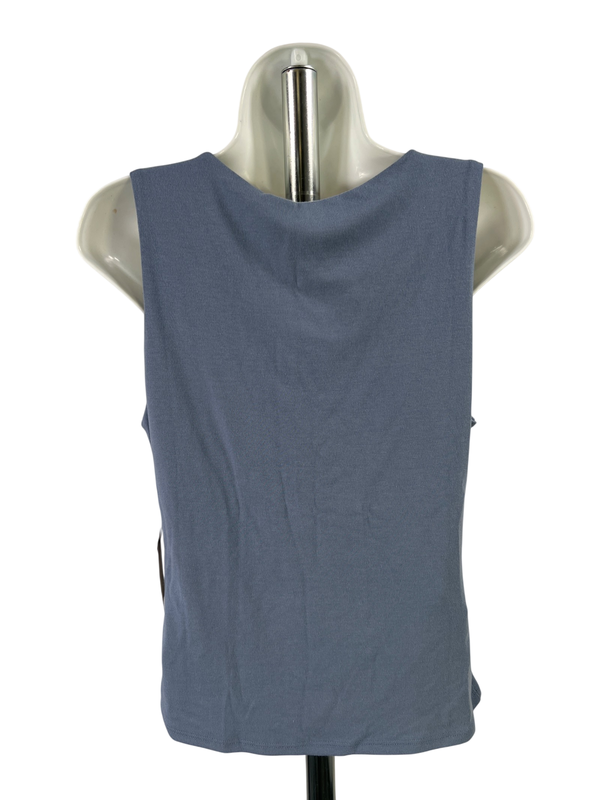 Lulus Women's Blue Ruched Front Sleeveless V-Neck Tank Top - XL image 2