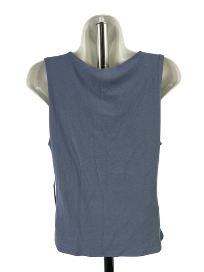 Lulus Women's Blue Ruched Front Sleeveless V-Neck Tank Top - XL image 2