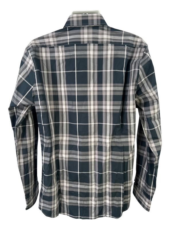 Thomas Payne Men's Gray/Blue Plaid Long Sleever Button Up Shirt - 2XL image 2