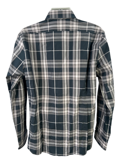 Thomas Payne Men's Gray/Blue Plaid Long Sleever Button Up Shirt - 2XL image 2