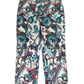 Chico's Women's Blue/White Floral So Slimming Pull On Cropped Pants - 1.5/US 10