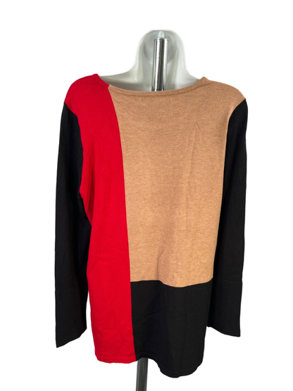 Chico's Women's Multicolor Colorblock Long Sleeve Zipper Cuff Sweater - 1/US M image 2