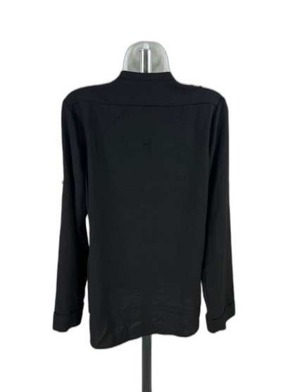 Calvin Klein Women's Black Long Sleeve Button Up Shirt - S image 2