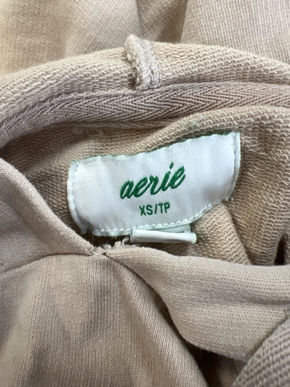 Aerie Women's Beige Long Sleeve Thin Side Slit Hoodie Sweatshirt - XS image 3