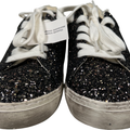 Nine West Women’s Black Glitter Sherpa Trim Lace Up Sneakers - 7.5