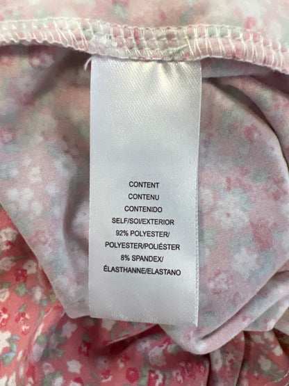 WAYF Women's Pink Floral Short Sleeve Side Slit Maxi Dress - XL image 4
