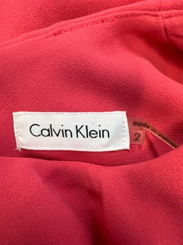Calvin Klein Women's Pink Draped Layered Sleeveless Midi Dress - 2 image 3