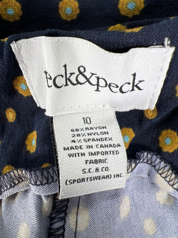 Peck and Peck Women's Dark Blue Geometric Pull On Ankle Pants - 10 image 3