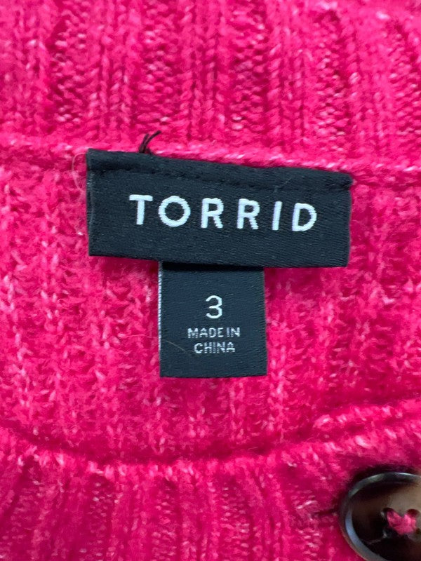 Torrid Women’s Pink Plush Knit Button Up Cardigan Sweater - Plus 3 image 3